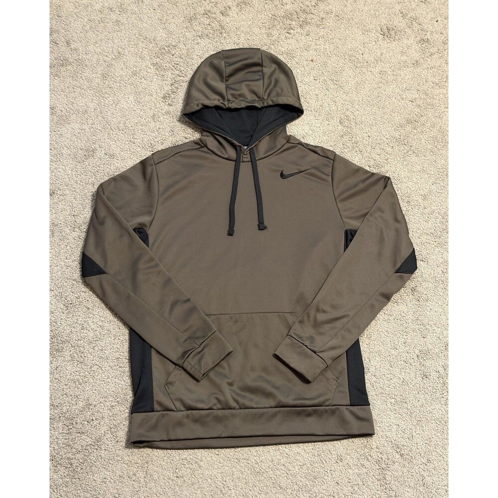 Nike Therma-FIT Men’s Pullover Hoodie Fleece Brown/Black Solid Size M